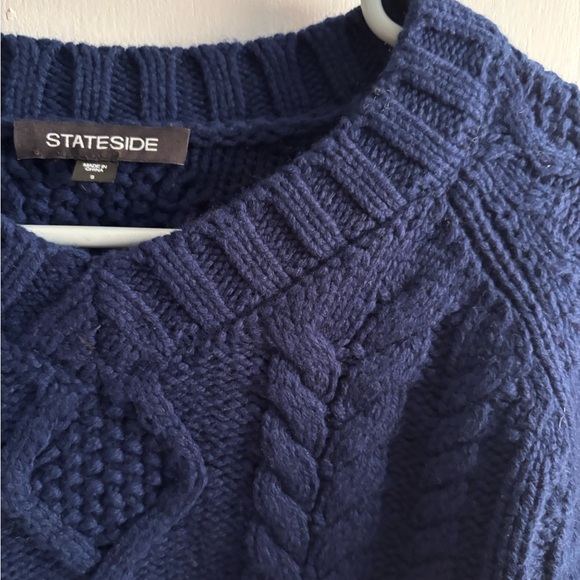 NWOT Stateside Felix Navy Sweater with Red and Cream Accents S - Picture 5 of 5